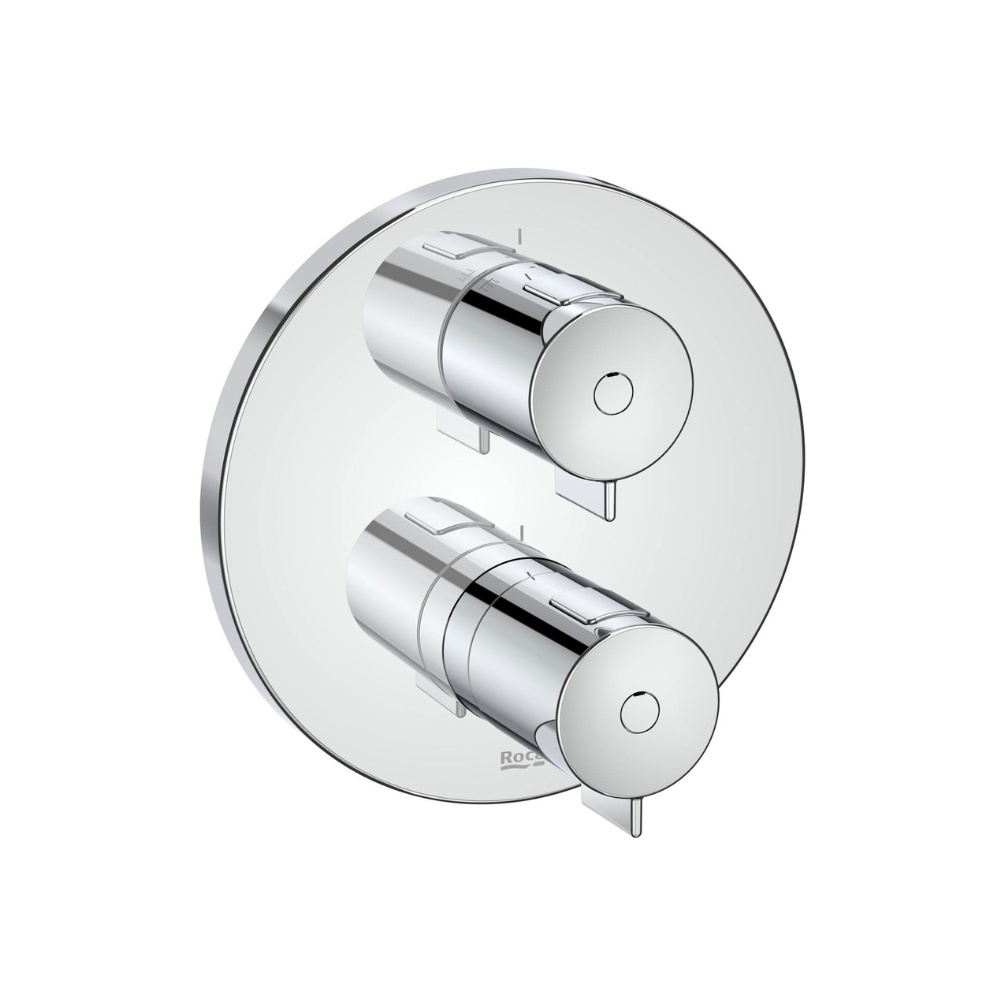 Cut out image of the Roca T-500 Chrome 2 Outlet Concealed Thermostatic Shower Valve